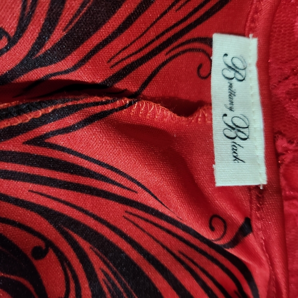 Brittany Black Red and Black Lace Blouse - Picture 3 of 4